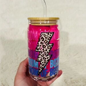 Leopard Lightning Bolt Tumbler with Straw